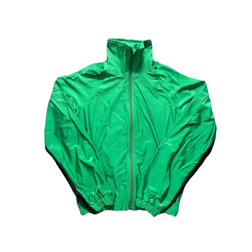 Vintage Valentine's Green Black Fitted Zip Up Retro Jacket Women's Size Small